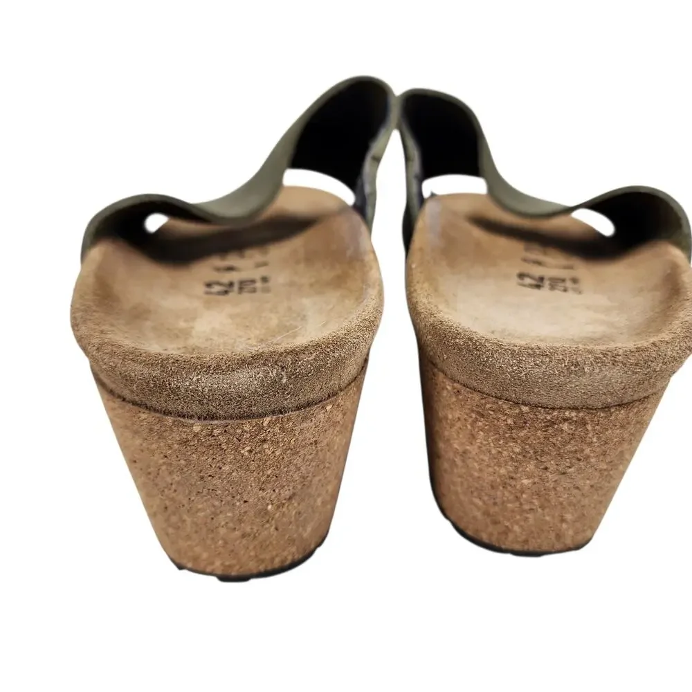Birkenstock Papillio Namica Suede Leather Washed Gold Sandals Size 42 Narrow